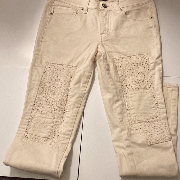 White/cream American eagle skinny jeans - Picture 3 of 8